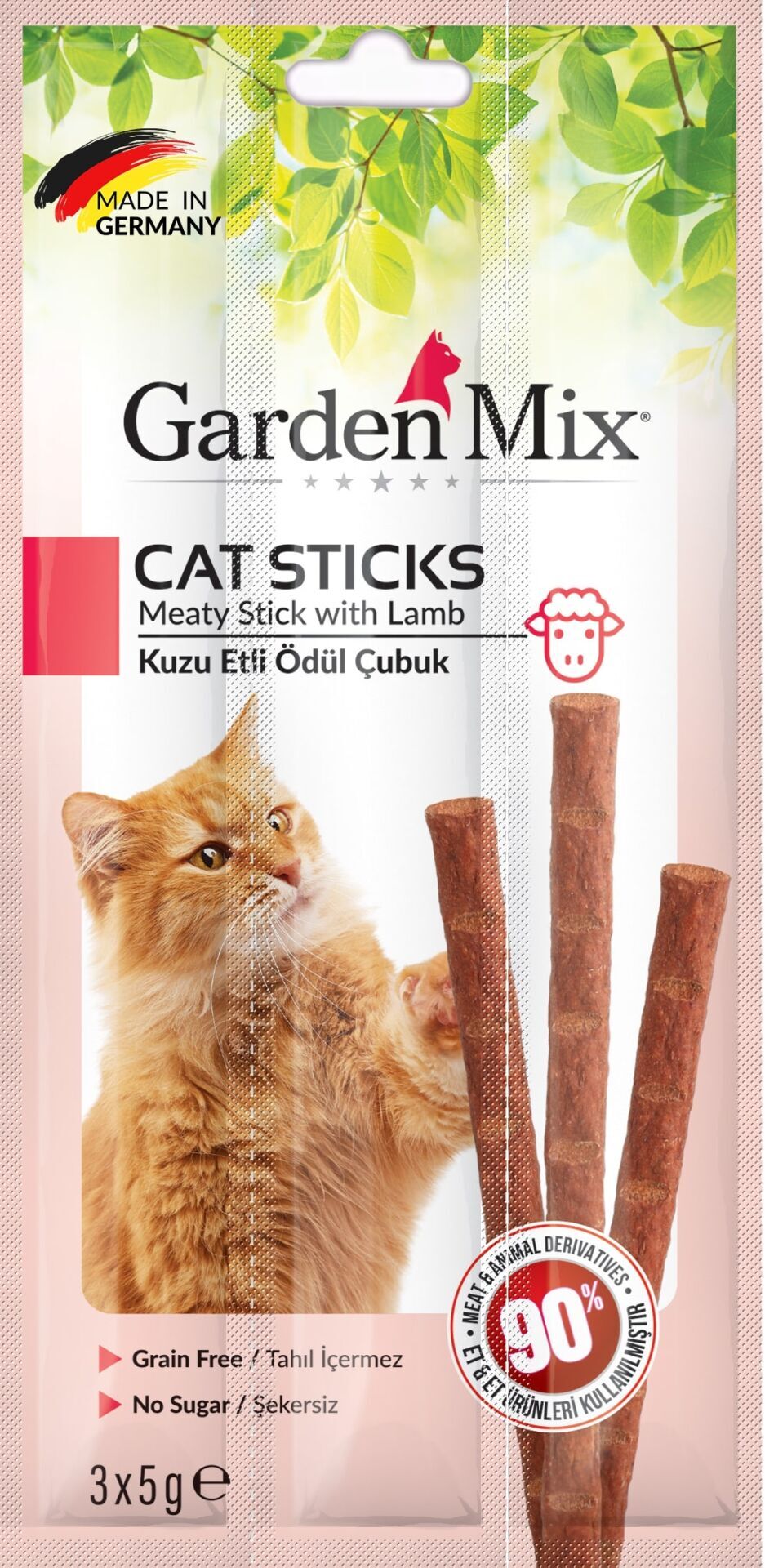 Gardenmix Kuzu Etli Kedi Stick Ödül 3 x 5 gr