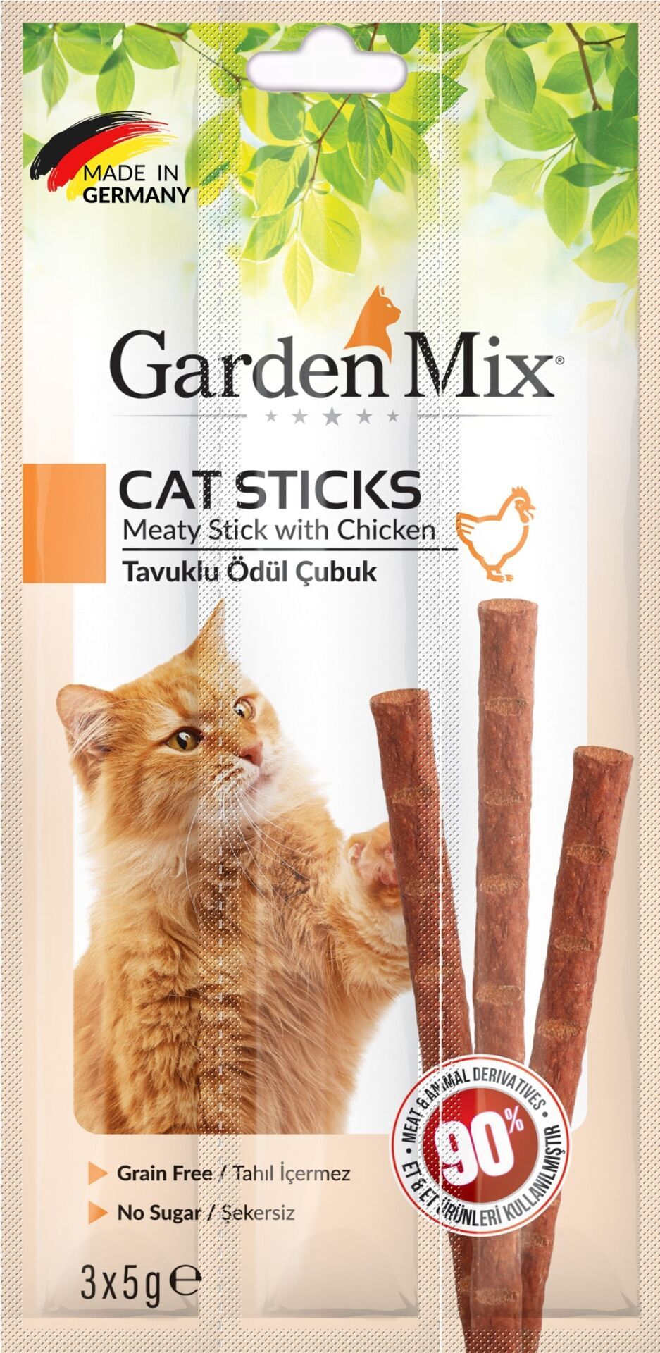 Gardenmix Tavuklu Kedi Stick Ödül 3 x 5 gr