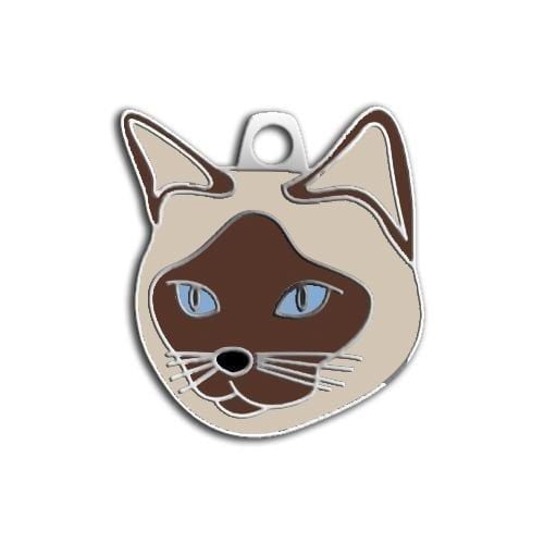 Dalis Pet Tag - Kahverengi Krem Siyam Kedisi Kedi Künyesi
