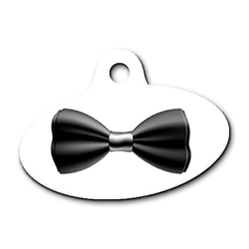 Dalis Pet Tag - Papyon Desenli Elips Kedi Köpek Künyesi