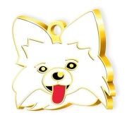 Dalis Altın Papillon Köpek Künyesi (Beyaz)