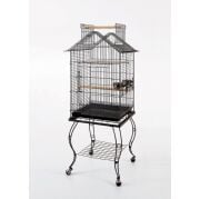 Qiheng Pet Products Siyah Papağan Kafesi 51 x 51 x 139 cm