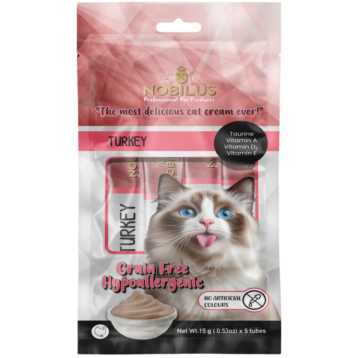 NOBILUS Hindili Kedi Krem Ödül Maması 5 x 15 gr