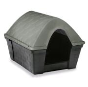 Stefanplast Medium Happy Home Yeşil Çatı Gri Gövdeli Plastik Köpek Kulübesi