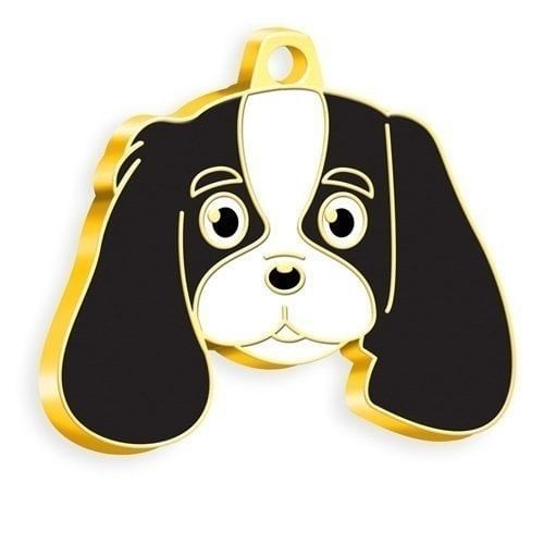 Altın Kaplama Cavalier Siyah King Charles Köpek Künyesi