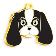 Altın Kaplama Cavalier Siyah King Charles Köpek Künyesi