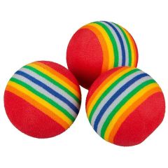 Polo Kumaş Çizgili Kedi Oyun Topu 4 cm 48 Adet