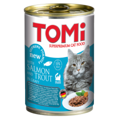 TOMi 400 gr Kedi Konservesi Somon ve Alabalıklı