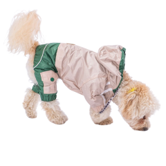 PawStar Bej Yeşil Bicolor Tulum Yağmurluk Küçük ve Orta Irk XLarge