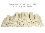 Garden Mix Sütlü Deri Kemik Köpek Ödülü 8 cm 20-25 gr. 50 Adet