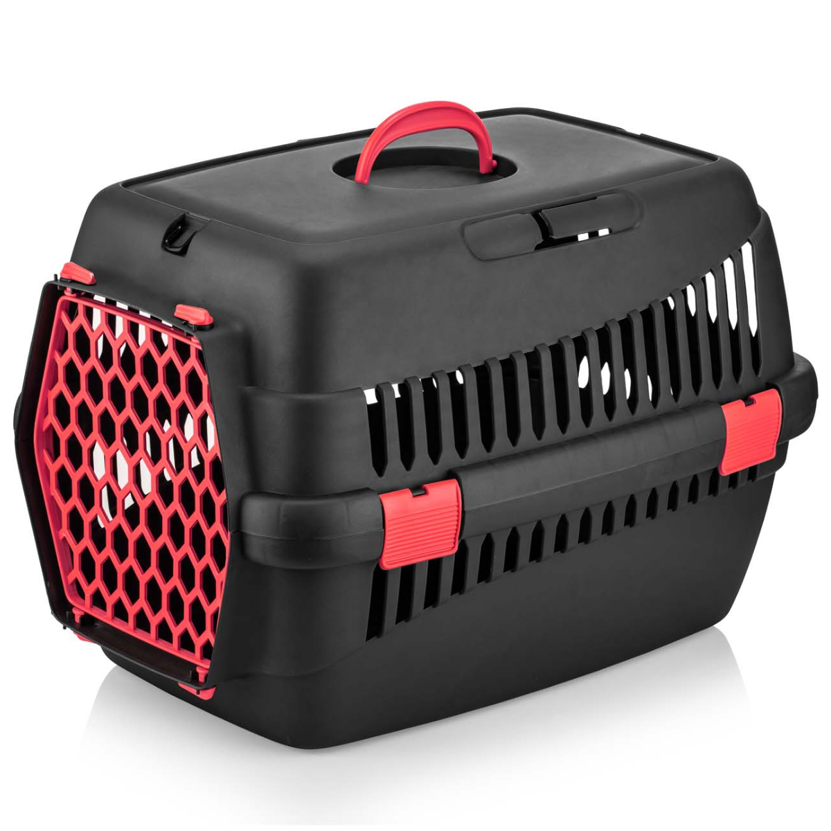 Brezza Pet Orta Boy Kedi ve Köpek Taşıma Çantası 39 x 55 x 36,5 cm Siyah Gövde Renkli Klips