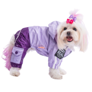 PawStar Lila Mor Bicolor Küçük Irk Köpek Tulum Yağmurluk Medium