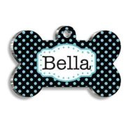 Pet Tag Art Koyu Puantiyeli Kemik Şekilli Köpek Künyesi