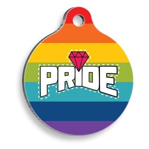 Pet Tag Art Gökkuşaklı Pride Yuvarlak Kedi ve Köpek Künyesi