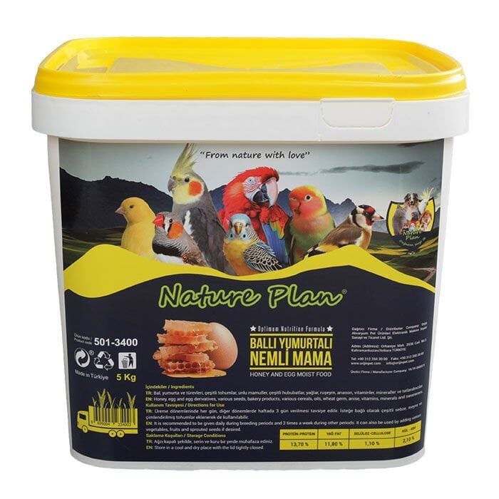 Nature Plan Ballı Yumurtalı Nemli Kuş Maması 5 Kg