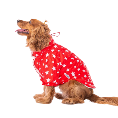 PawStar Kırmızı Stars Küçük Irk Köpek Yağmurluk XLarge