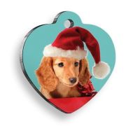 Pet Tag Art Blue Dog Kalp Köpek Künyesi