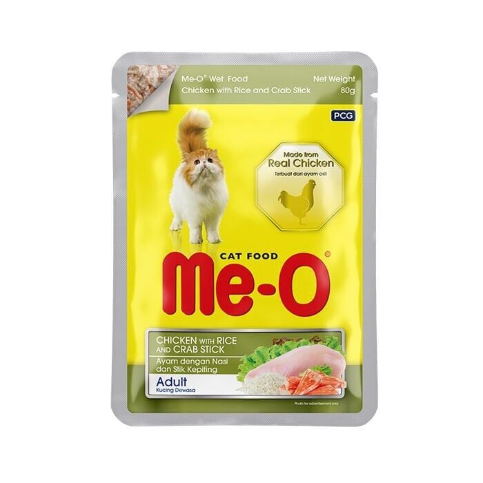 Me-O 7817-Pouch-Adult-Tavuk&Pirinç&Yengeç 80Gr/12