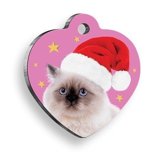 Pet Tag Art Pink Noel Kalp Kedi Künyesi