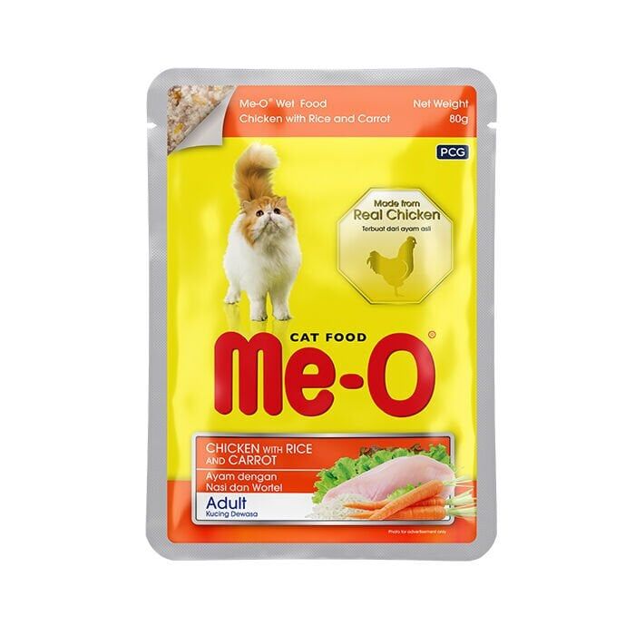 Me-O 7831-Pouch-Adult-Tavuk&Pirinç&Havuç 80Gr/12