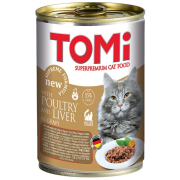 TOMi 400 gr Kedi Konservesi – Kümes Hayvanlı ve Ciğerli
