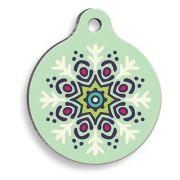 Pet Tag Art Mandala Yuvarlak Kedi ve Köpek Künyesi