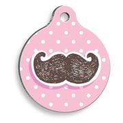 Pet Tag Art Pet Tag Art - Bıyıklı Yuvarlak Kedi ve Köpek Künyesi