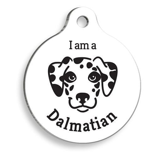 Pet Tag Art Beyaz Dalmaçyalı Yuvarlak Köpek Künyesi