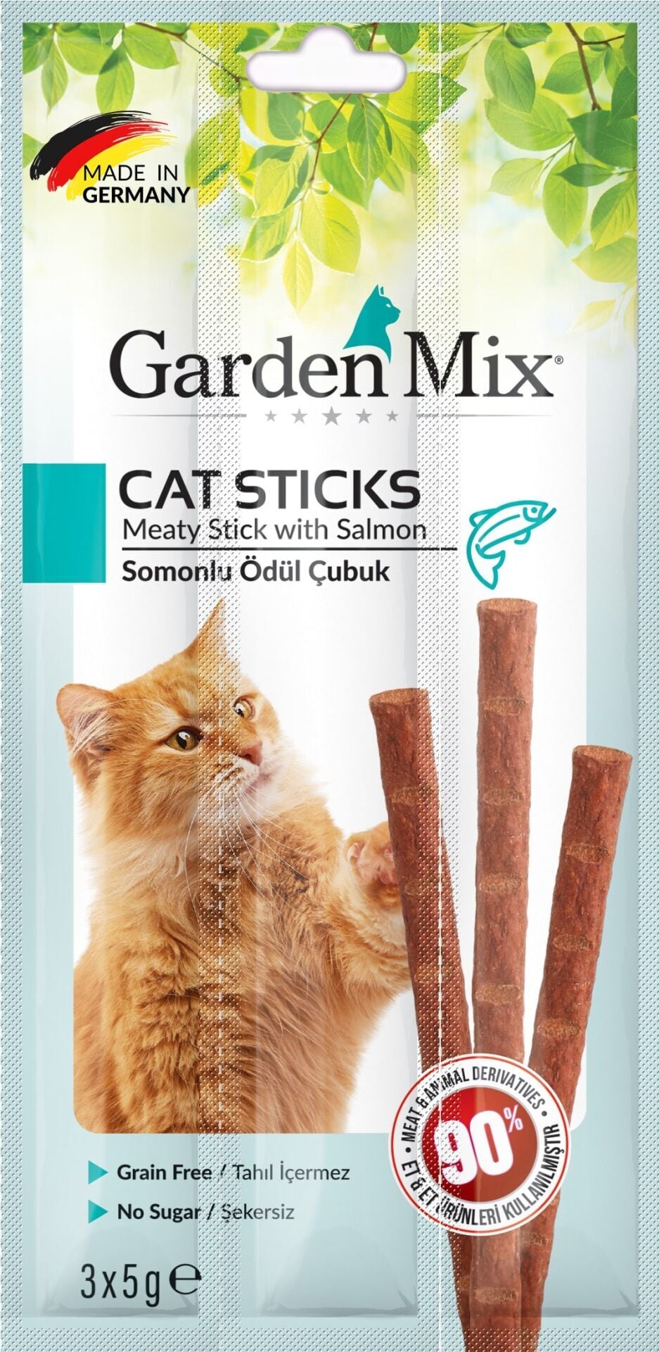 Gardenmix Somonlu Kedi Stick Ödül 3 x 5 gr
