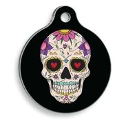 Pet Tag Art Kurukafa Yuvarlak Kedi ve Köpek Künyesi