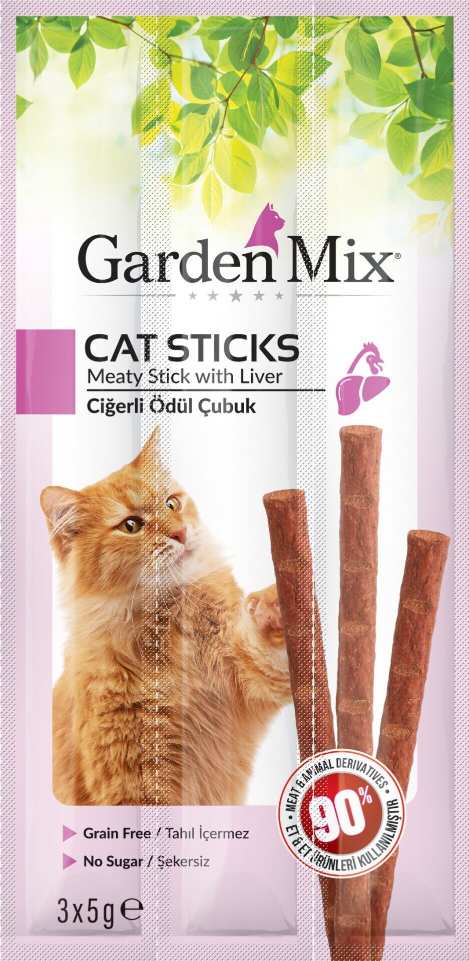 Gardenmix Ciğerli Kedi Stick Ödül 3 x 5 gr