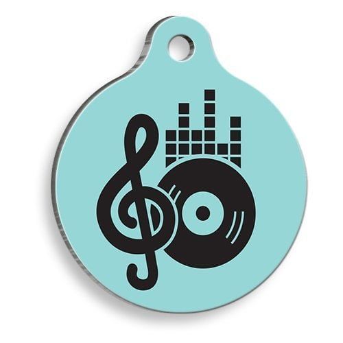 Pet Tag Art Mavi Plaklı Yuvarlak Kedi ve Köpek Künyesi