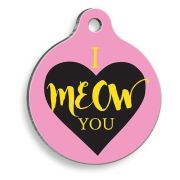 Pet Tag Art Pet Tag Art - Aşk Serisi Seni Seviyomiyav Yuvarlak Kedi Künyesi
