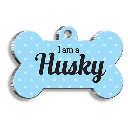 Pet Tag Art Husky Mavi Kemik Şekilli Köpek Künyesi