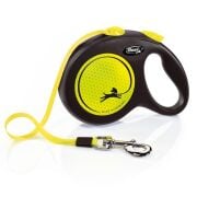 Flexi Neon Şerit Medium 5 Metre Sarı Köpek Otomatik Tasma