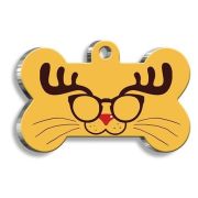 Pet Tag Art Glasses Cat Kemik Şekilli Kedi ve Köpek Künyesi