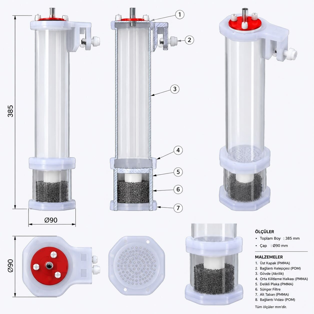 ZeoChem - Protein Skimmer Co2 Tutucu Medya Reaktörü