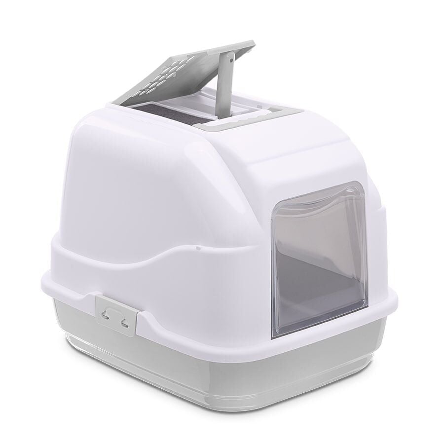 Imac Easy Cat Kapalı Kedi Tuvaleti Gri Beyaz 50 x 40 x 40 cm