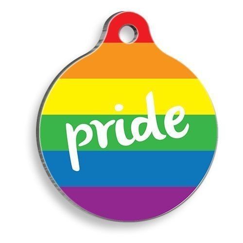 Pet Tag Art Gökkuşağı Pride 3 Yuvarlak Kedi ve Köpek Künyesi