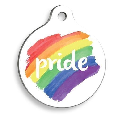 Pet Tag Art Gökkuşağı Pride 2 Yuvarlak Kedi ve Köpek Künyesi