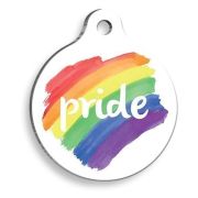 Pet Tag Art Gökkuşağı Pride 2 Yuvarlak Kedi ve Köpek Künyesi