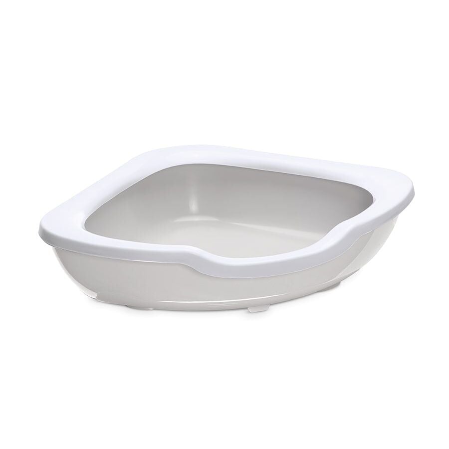 Imac Fred Açık Köşe Kedi Tuvaleti Bej Beyaz 51 x 51 x 15,5 cm