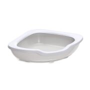 Imac Fred Açık Köşe Kedi Tuvaleti Bej Beyaz 51 x 51 x 15,5 cm