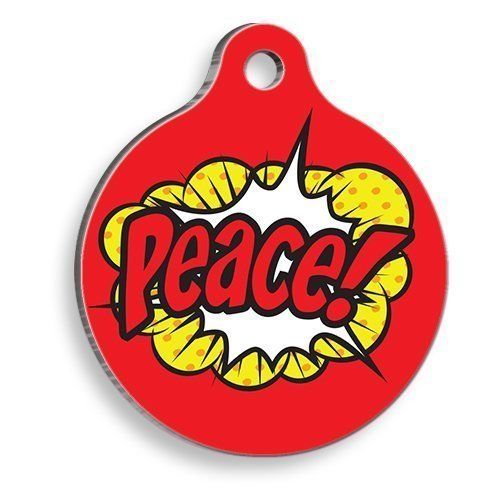 Pet Tag Art Peace Yuvarlak Kedi ve Köpek Künyesi