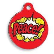Pet Tag Art Peace Yuvarlak Kedi ve Köpek Künyesi