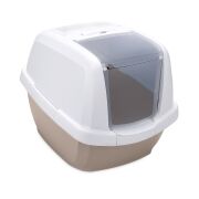 Imac Maddy Kapalı Kedi Tuvaleti Bej Beyaz 65 x 47,5 x 47,5 cm