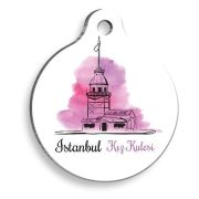 Pet Tag Art Kız Kulesi Yuvarlak Kedi ve Köpek Künyesi