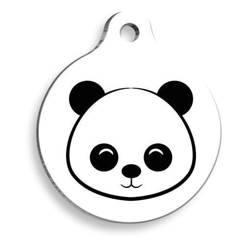 Pet Tag Art Panda Yuvarlak Kedi ve Köpek Künyesi