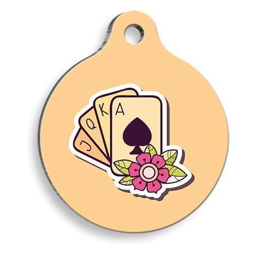 Pet Tag Art Desteli Yuvarlak Kedi ve Köpek Künyesi