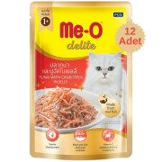 Me-O Delite Pouch Adult Yengeç Ton Balıklı Kedi Yaş Mama 70 Gr x 12 adet